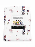 Berkshire Home Co Queen Sheet Set Peanuts Snoopy Woodstock Patriotic Stars. Fixed Price $55.99.
