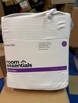 Target Room Essentials Microfiber Twin Xl Sheet Set - White With Gray Stripes. Fixed Price $10.00.