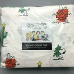 4PC Berkshire Peanuts Queen Sheet Set Snoopy Spike Christmas Cactus Holidays New. Fixed Price $49.99.