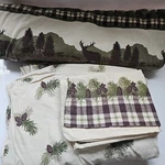 Woolrich Home Queen Sheet Set Ponderosa Moose Pinecone 3 Piece Flat Fit Cas. Fixed Price $24.78.