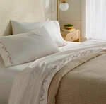 New Threshold 400 Thread Count Performance Sheet Set Ivory Love Detailed Hem. Fixed Price $64.95.