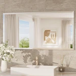 Tokeshimi 48X24 Beveled Frameless Bathroom Mirror Decorative Vanity. Fixed Price $182.92.