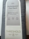 Threshold 400 Thread Count Performance Flat Sheet Gray - King. Fixed Price $19.99.