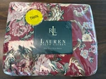 Ralph Lauren Marseilles Floral Red Twin Flat Sheet W/ruffle Edge Sealed Nos. Fixed Price $32.00.