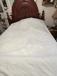 Wamsutta Twin Flat Sheet & Pillowcase White Supercare Plus Cotton/polyester Euc. Fixed Price $21.38.
