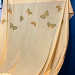Vintage Martex 70S Butterfly Full Flat Sheet Hanae Mori Yellow Print. Fixed Price $21.60.
