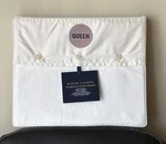 Ralph Lauren Rl 624 Tc Organic Sateen Border Queen Flat Sheet - Parchment Nwt. Fixed Price $52.99.