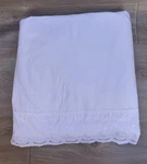 Waterford Bed Linens Queen Flat Sheet Tosca Scroll Ivory Scalloped *see Pics. Fixed Price $22.99.