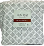 South Point Home Fashions Twin/twin Xl 4 Piece Sheet Set Microfiber Grey White. Fixed Price $25.00.