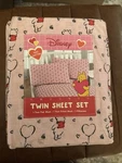 New Disney Winnie The Pooh Twin Size Sheet Set - Pink And Heart Balloons. Fixed Price $33.99.