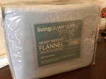 New Package Vtg Living Quarters Heavy Weight Flannel Full Size Sheet Set Blue. Fixed Price $38.95.
