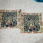 Of 2 Charlotte Home Furnishings Tapestry Throw Pillow Covers Tree Life. Fixed Price $69.99.