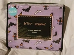 4 Piece Betsey Johnson Purple Halloween Queen Size Sheet Set Cats & Bats New. Fixed Price $45.99.