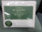 Lauras 100% Cotton Solid Flannel Set Cozy, Deep Pocket Full White. Fixed Price $29.95.