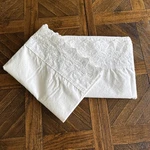 Vtg 2 Charisma By Fieldcrest Pillowcases Standard Queen Dot Pattern Lace White. Fixed Price $84.99.