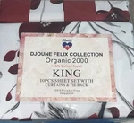 Djoune Felix Collection Organic 2000 King Sheet Set W/ Curtains. Fixed Price $80.00.