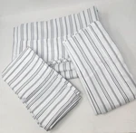 Charisma Cal King Flat Sheet Pillowcase Set White W/black Stripe Poly Microfiber. Fixed Price $42.00.