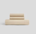 Quince European Linen Fitted Sheet Set Queen Size Oat Beige No Flat. Fixed Price $84.98.