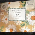 Hotel Bamboo Collection King Sheet Set Floral Wrinkle Free Deep Pocket Cotton. Fixed Price $32.99.