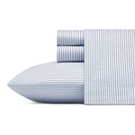 Poppy & Fritz Oxford Stripe Blue Twin Cotton Sheet Set. Fixed Price $23.99.