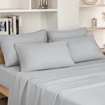 Homeideas Queen Size Bed Hotel Sheets - 6 Piece Set (light Grey) Extra Soft Br. Fixed Price $38.06.