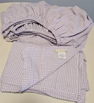 Pottery Barn Kids Twin Flat & Fitted Sheet Set 100% Cotton Purple/white Gingham. Fixed Price $28.95.
