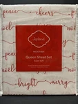 Joyland Microfiber Queen Sheet Set Red Merry Print Christmas Holiday White New!. Fixed Price $29.71.