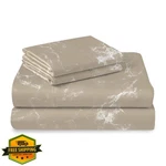 Pizuna Twin Xl Sheets Marble Taupe, 400 Tc Long Staple Cotton Sateen. Fixed Price $103.05.
