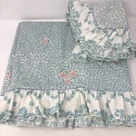 Vtg Barbara Brody Martex Flat Twin Sheet 1 Pillowcase Blue Pink Floral Ruffles. Fixed Price $14.66.