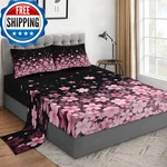 Wecozy Queen Size Pcs Bed Fitted Sheet Set 14 Deep Pocket Pink Cherry Flower. Fixed Price $48.20.
