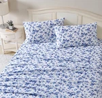 Emelisa Blue White King Flannel Bed Linen Set Laura Ashley Home. Fixed Price $70.19.