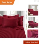 Queen 6-PIECE Luxury Sheet Set 1500 Thread Count Wrinkle Resistant Burgundy. Fixed Price $43.99.