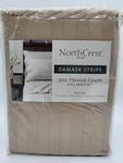 Northcrest 300 Tc Tan Prima Cotton Damask Stripe Full Size Sheet Set India. Fixed Price $34.37.
