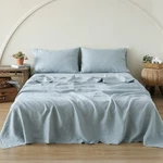 Simple&opulence 100% Linen Sheet Set With Embroidery Washed - 4 Pieces (1 Fla.... Fixed Price $257.28.