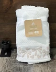 Deborah Connolly White Embroidered Hand Towels Beige Tan Hearts Bows New Nwt!!. Fixed Price $25.90.