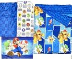 Super Mario 4 Piece Twin Bed Set Comforter Sheets Pillow Case Franco Nintendo. Fixed Price $49.99.
