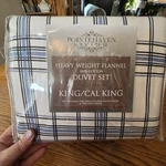 Nip Pointehaven Living Hvy Wht Flannel Duvet Set W/ 2 Shams. King/cal. Fixed Price $58.00.