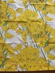 Vtg Vera By Burlington Flat Sheet 70S Yellow Floral Design 90" X 110" Fabric. Fixed Price $18.98.