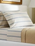 Ralph Lauren Isla Menorca Stripe Cotton Flat Sheet Blue Cream Full Size -nwt. Fixed Price $99.95.