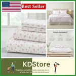 Modern Ivory Floral Microfiber Sheet Set - King Size, Wrinkle And Fade Resistant. Fixed Price $52.99.