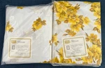 Vintage 70S Sears Blossom Yellow Floral Double Full Sheet Set Flat Fitted 2 Pcs. Fixed Price $39.68.
