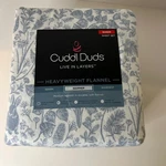 Cuddl Duds Heavyweight Flannel Queen Sheet Set Nip Blue Botanical Bunny. Fixed Price $64.78.