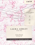 Laura Ashley Twin Sheet Set Trailing Bows Pink 3PC Farmhouse Chic Cottage White. Fixed Price $50.39.