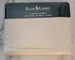 Nos - Vintage Polo Ralph Lauren Cream "avery" Flat Sheet Twin Size 1326. Fixed Price $72.00.