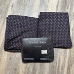3 Ralph Lauren Studio Dk Foulard Navy Full Flat Sheets 100% Cotton Irregular New. Fixed Price $98.99.