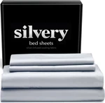 Silvery Infused Cooling Bed Sheets Set Twin Gray Self Cleaning Temp. Fixed Price $49.99.
