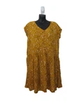 Garnet Hill Size Medium Marina Crepe Dress Printed Scoop Neck Pockets Yellow. Fixed Price $38.00.