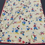 Vintage Disney Wamsutta Twin Bed Sheet With Poms Mickey Minnie Goofy Donald 70S. Fixed Price $32.00.