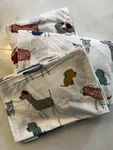 The Company Store Queen Cotton Dog Print Bed Sheet Set W/ Shams Oeko-tex. Fixed Price $49.00.