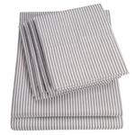 Queen Sheets Stripe Grey - 6 Piece 1500 Supreme Collection Fine Brushed Microfib. Fixed Price $46.77.